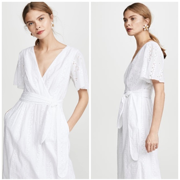 Joie Azariah White Eyelet Wrap Dress - Picture 4 of 7